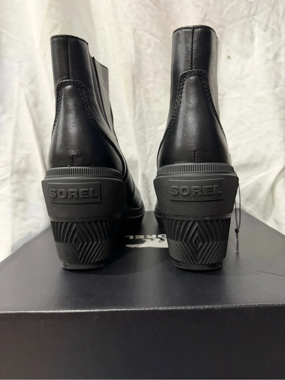 Sorel Black Wedge Zip Ankle Boots